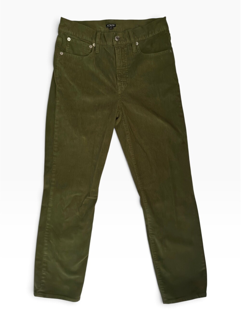 J.Crew Vintage Slim-Straight Corduroy Pant | Size 27 | Olive Green | High Rise